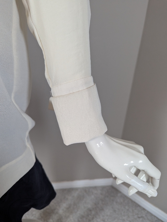 COS Cream Blouse Minimalist Button Up Shirt Oversized Chic Top Small - Picture 6 of 9